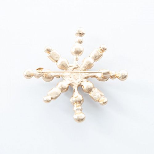 Брошь декоративная 55х30 мм стразы ACS0477 золотой/черный