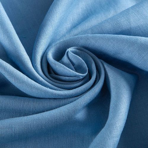 Лен натуральный премиум 035-19904 голубой однотонный