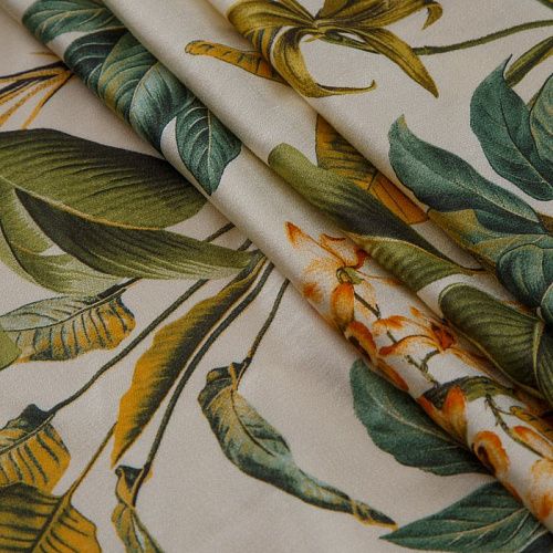 Шелк-штапель 069-16196 экрю принтованный