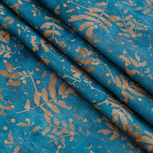 Шелк-штапель 069-17806 бирюзовый принтованный