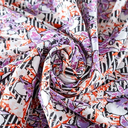 Лен искусственный 035-07865 белый принтованный