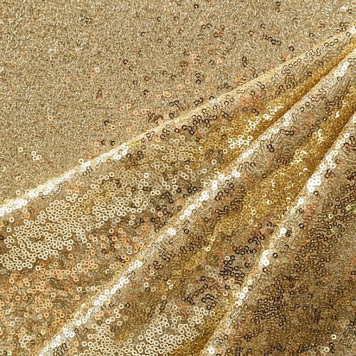 Пайетки на трикотаже 055-09134 золотистый однотонный