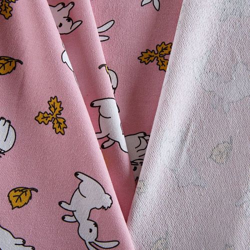 Футер 2-х нитка 062-14508 розовый принтованный