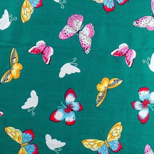 Штапель 069-01598 col.5 бриллиантовый зеленый принтованный