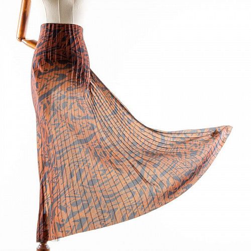 Гофре из крепа купон 65/175х110 см 043-02490 темно-терракотовый принтованный