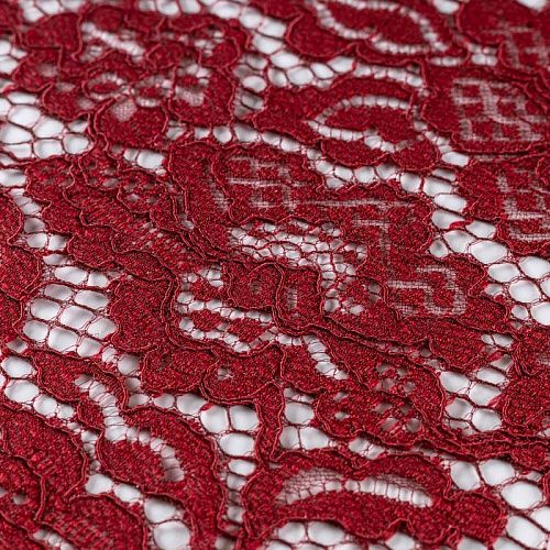 Гипюр К33-511 бордовый однотонный