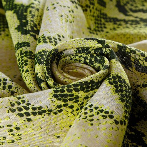 Лен натуральный 035-14431 лимонный принтованный