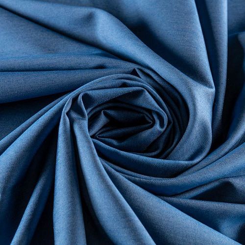 Вискоза рубашечная К33-672 темно-голубой деним однотонный