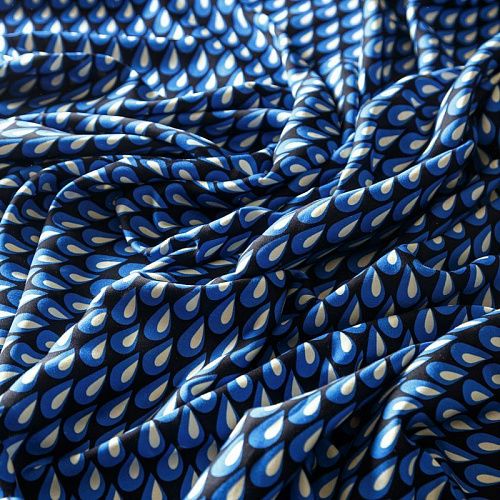 Шелк-штапель 069-09687 черный принтованный