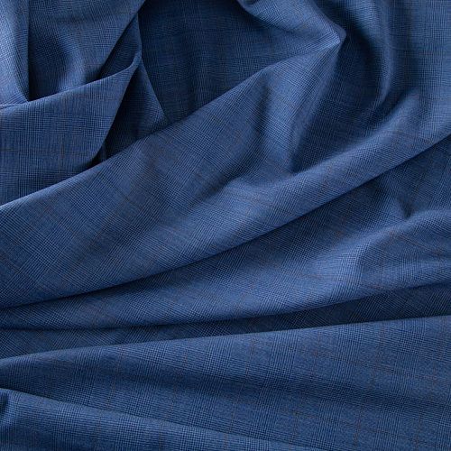 Шерсть костюмная 025-19940 сине-голубой клетка