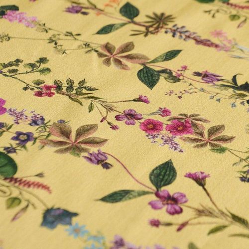 Коттон стрейч 063-12188 желтый принтованный