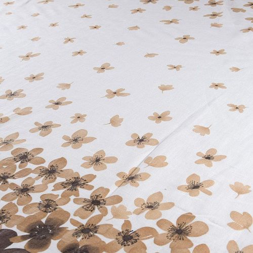 Лен натуральный 035-11765 белый принтованный