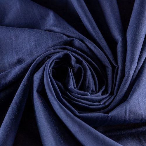 Хлопок-вуаль К28-409 черно-синий однотонный
