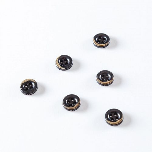 Пуговица с проколами 14 мм пластик 497276 черный