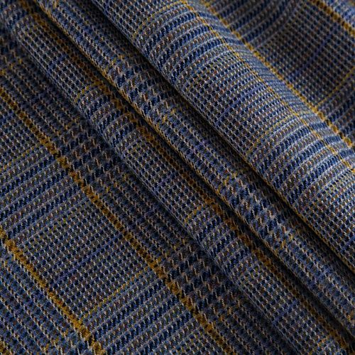 Ткань костюмная  025-14406 голубой принтованный