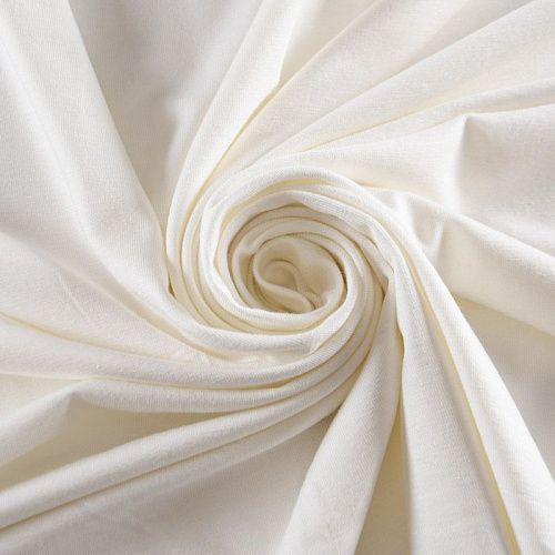 Трикотаж 056-12165 молочный однотонный