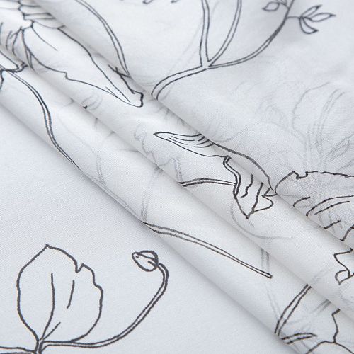 Шифон шелковый 068-20074 белый принтованный