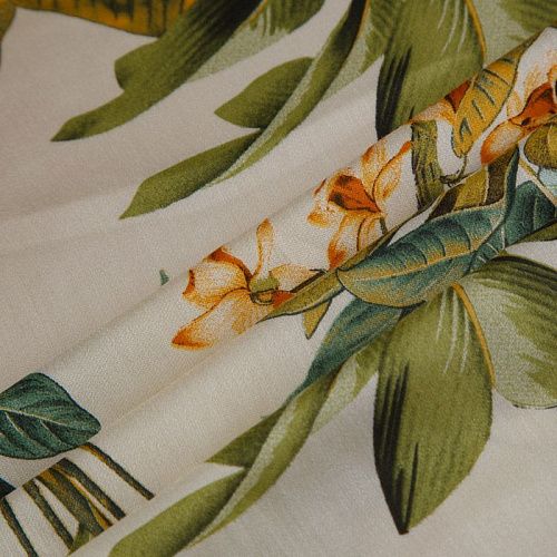 Шелк-штапель 069-16196 экрю принтованный