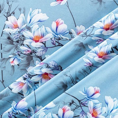 Вискоза "Лоренцо" 036-01530 серо-голубой принтованный